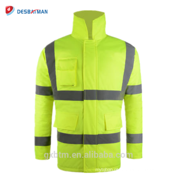 Atacado Jaquetas De Segurança Fabricante Personalizado À Prova D &#39;Água de Alta Visibilidade Workwear Reflexivo Hi Vis Inverno Parka